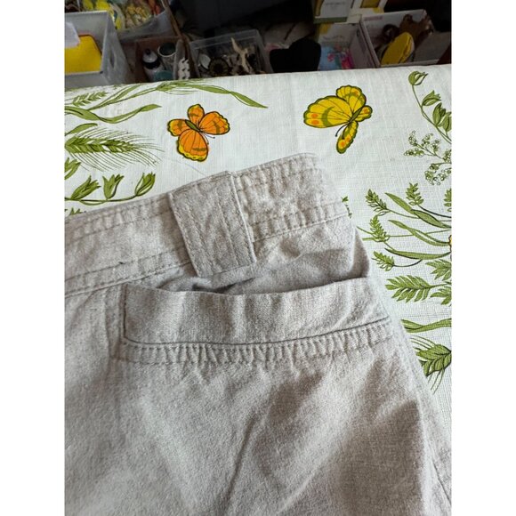 Ann Taylor Loft Womens Beige Linen-Blend Cropped Pants Size 4 - Picture 3 of 7
